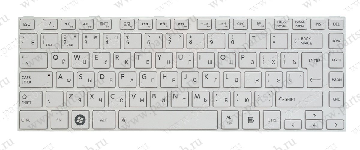 Купить клавиатура для ноутбука TOSHIBA C800  белая