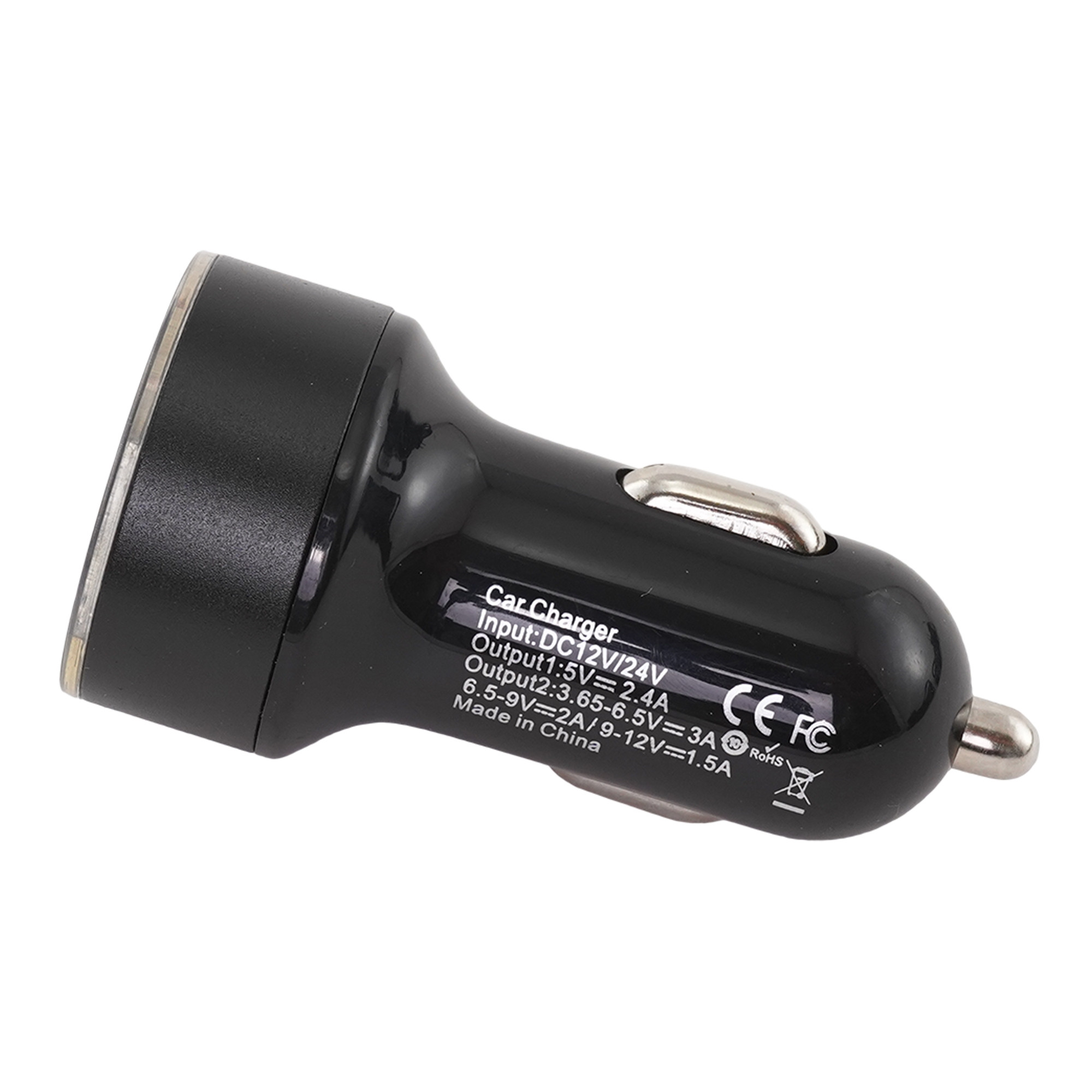 Купить автомобильная зарядка быстрая быстрая (2 USB) 1 USB 2.4A + 1 USB QC3.0 черная