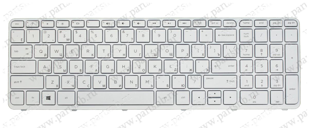 Купить клавиатура для ноутбука HP Pavilion 15-e060sr  с рамкой белая