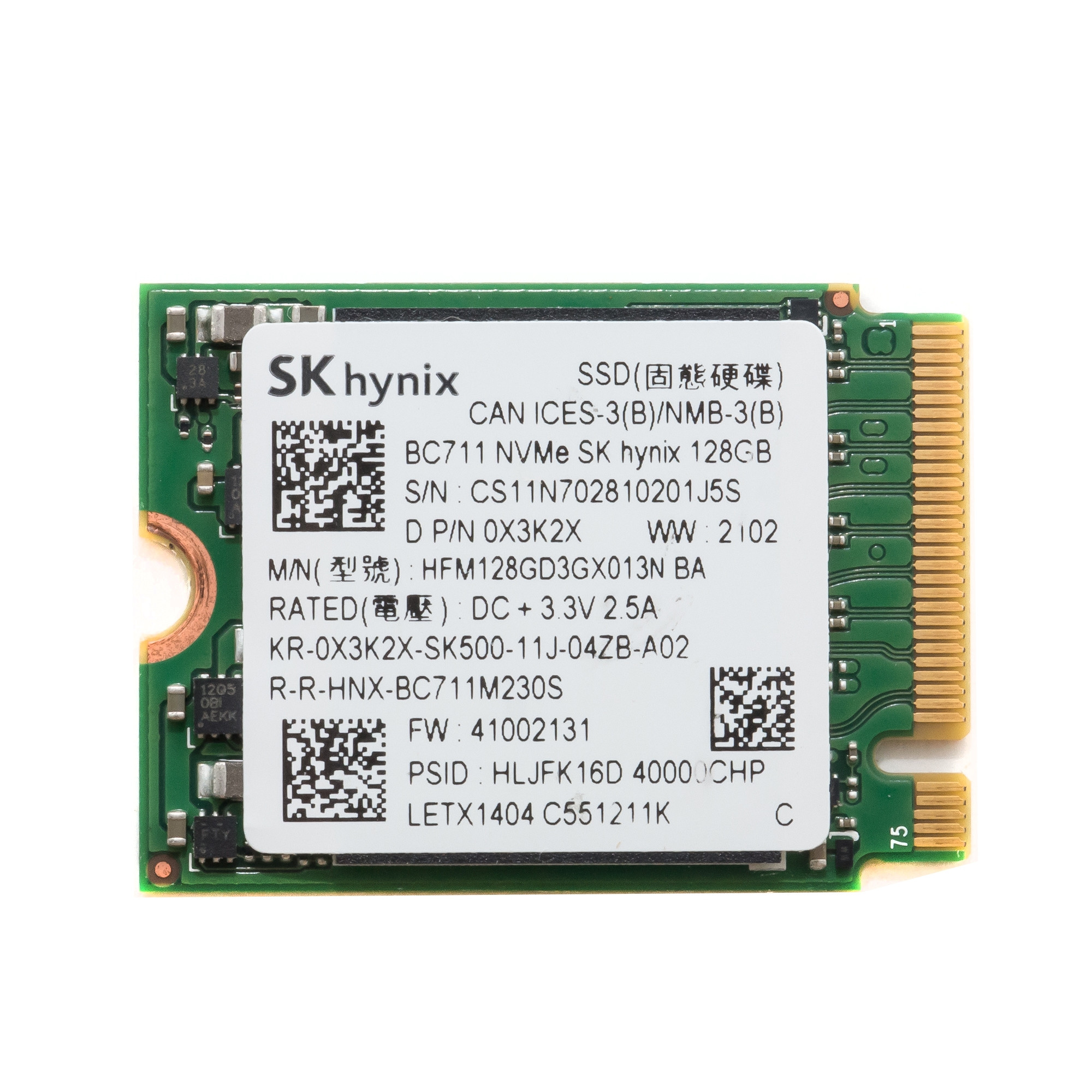 Купить жесткий диск SSD M.2 2230 NVME 128Gb Hynix BC711