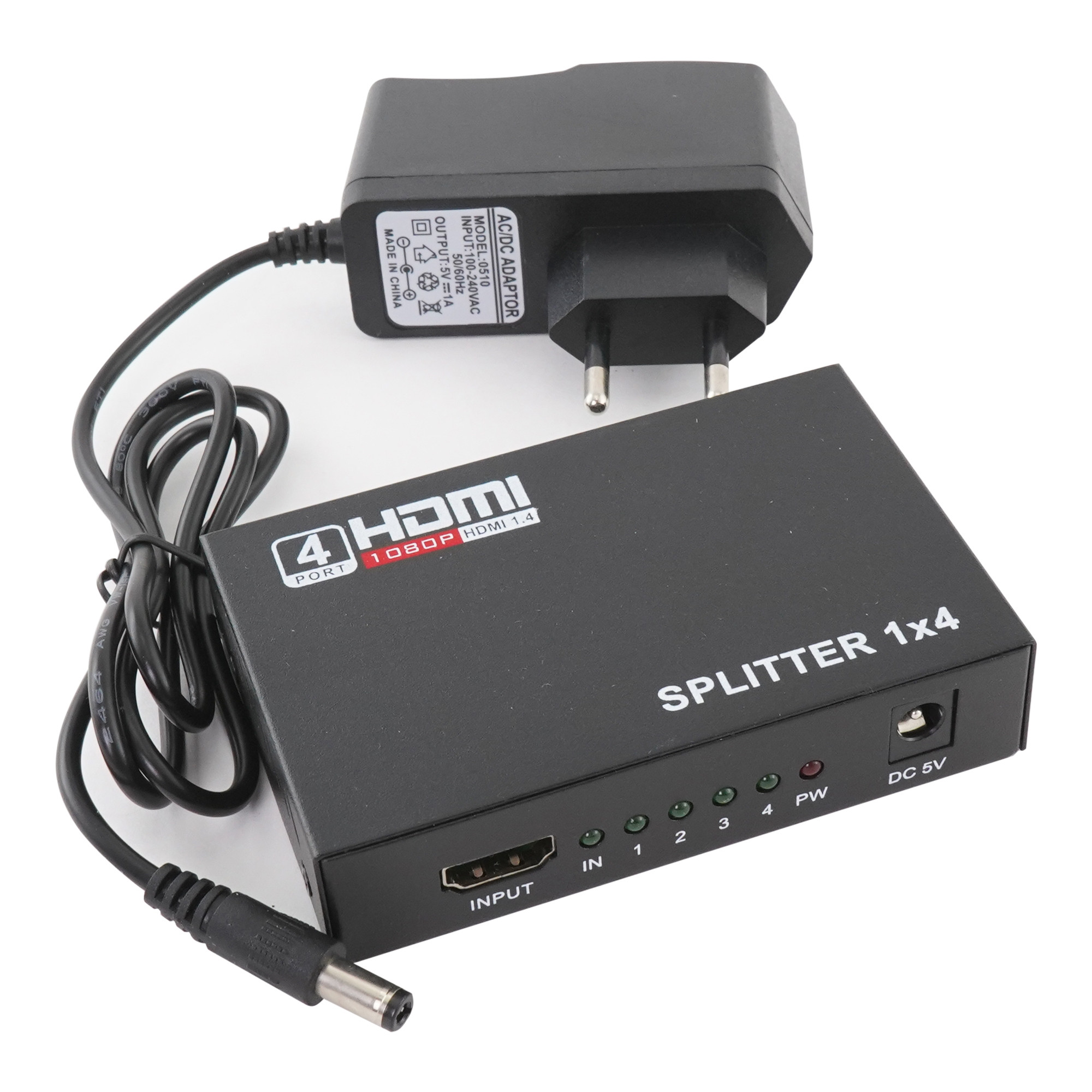 Купить  Сплиттер 1x4 порта HDMI splitter ver 1,4 1080P, 3D