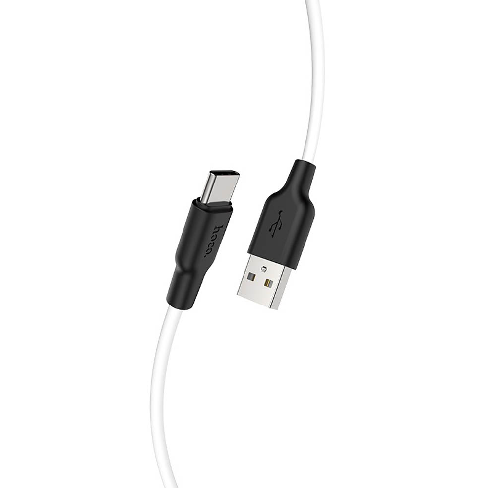 Купить кабель USB HOCO X21 Plus Silicone, USB - Type-C, 3А, 2м, белый