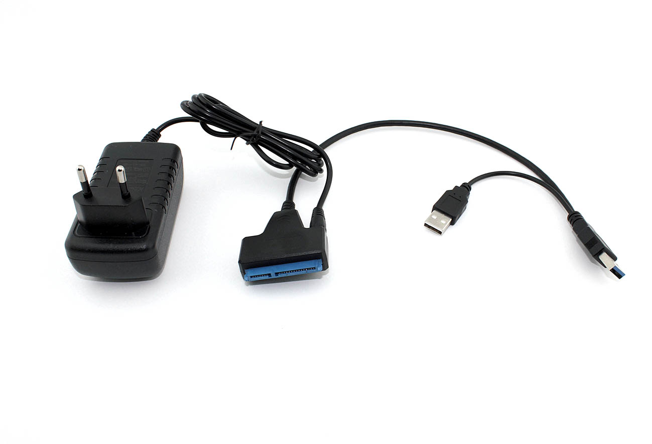 Купить кабель-переходник для HDD SATA USB 3.0 с доп. питанием, двойной USB