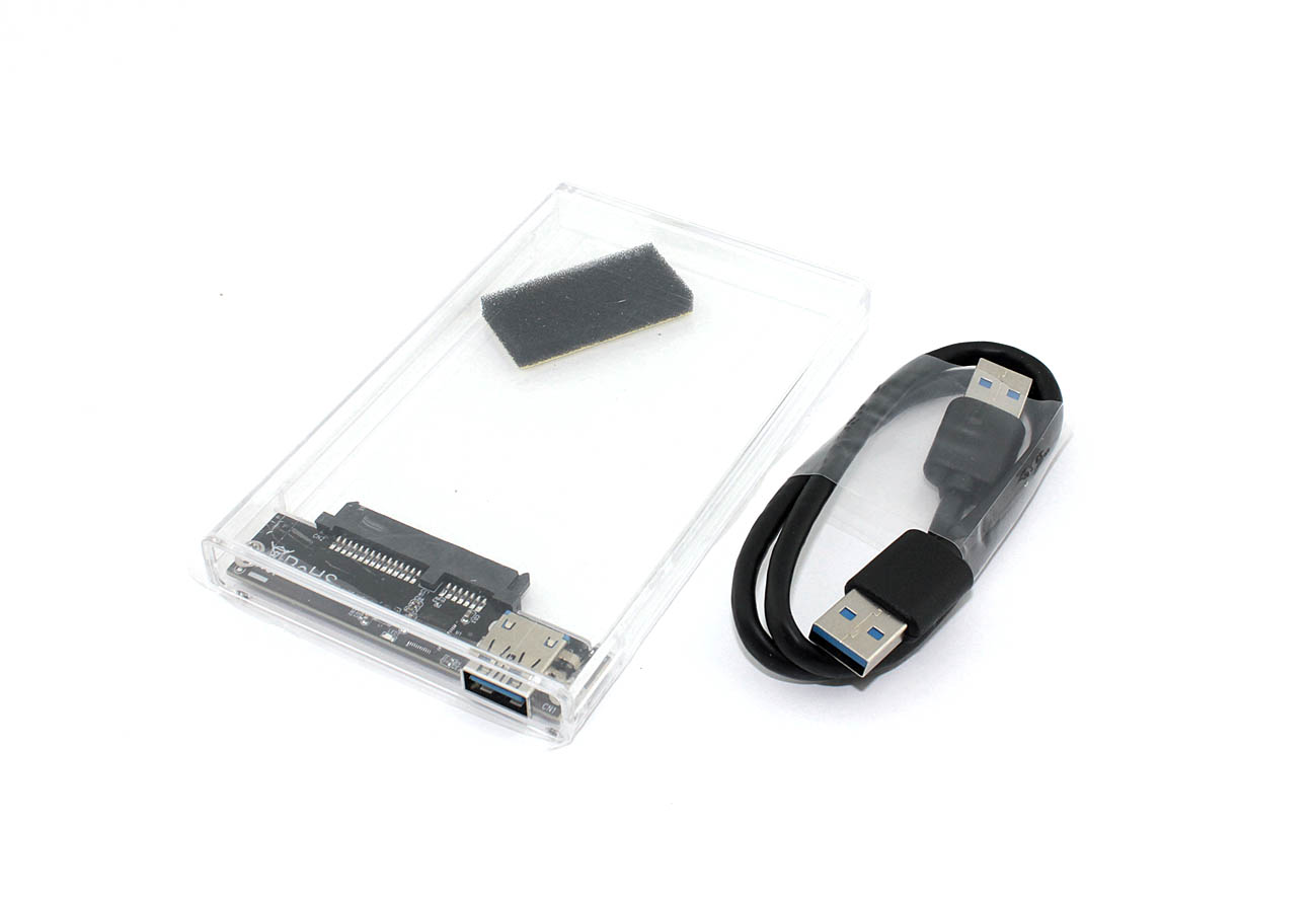 Купить бокс для жесткого диска 2,5" Yucun пластиковый USB 3.0 прозрачный