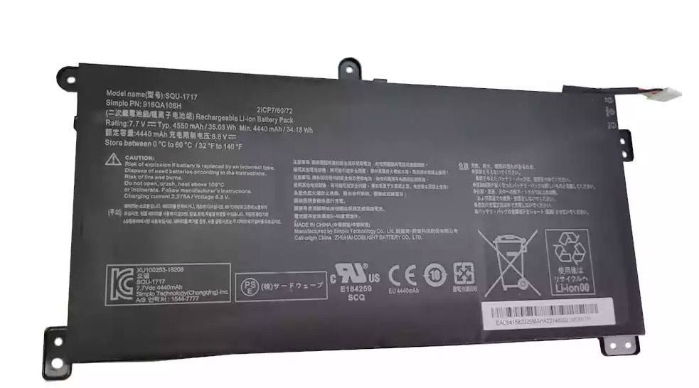 Купить аккумуляторная батарея Hasee SIMPLO SQU-1717 916QA108H 7.7V 4550mAh