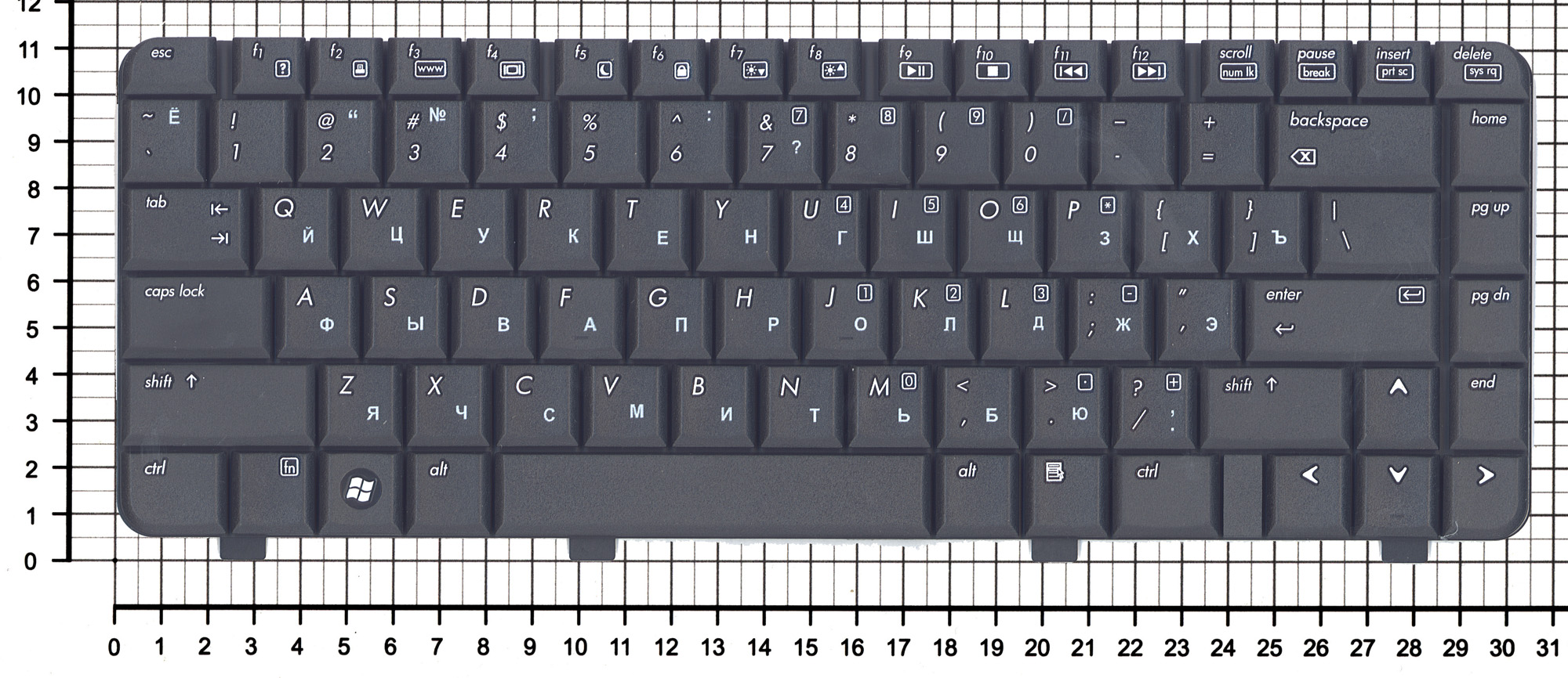 Купить клавиатура для ноутбука HP 6720S черная