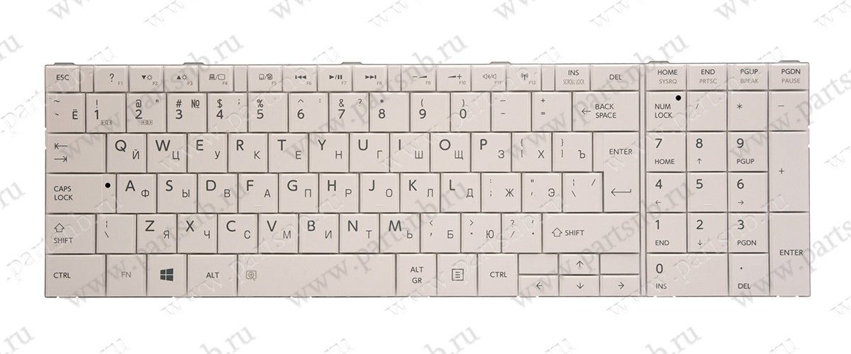 Купить клавиатура для ноутбука TOSHIBA Satellite L850 белая без рамки