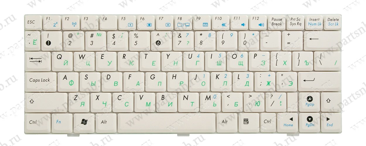 Купить клавиатура для ноутбука ASUS Eee PC 1000HE белая