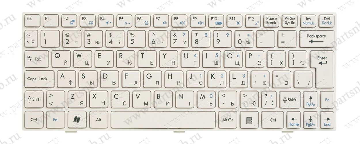 Купить клавиатура для ноутбука MSI V022322AK1 RU белая