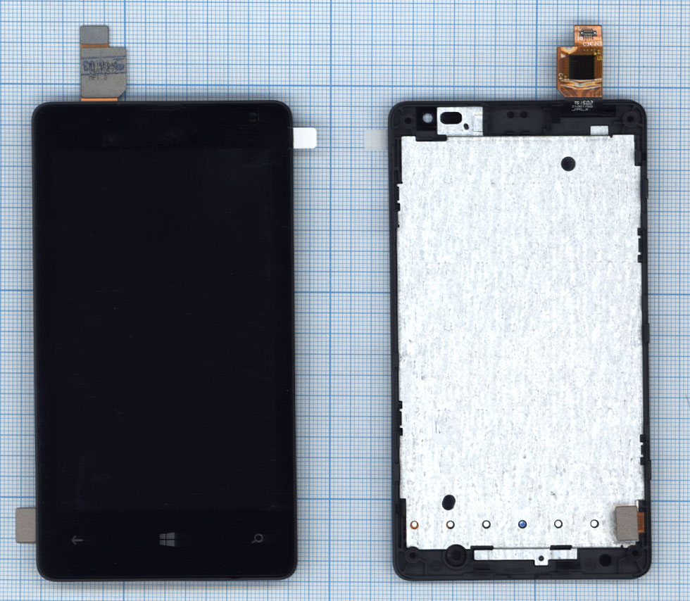 Купить модуль (матрица + тачскрин) для Microsoft Lumia 532 Dual Sim черный с рамкой