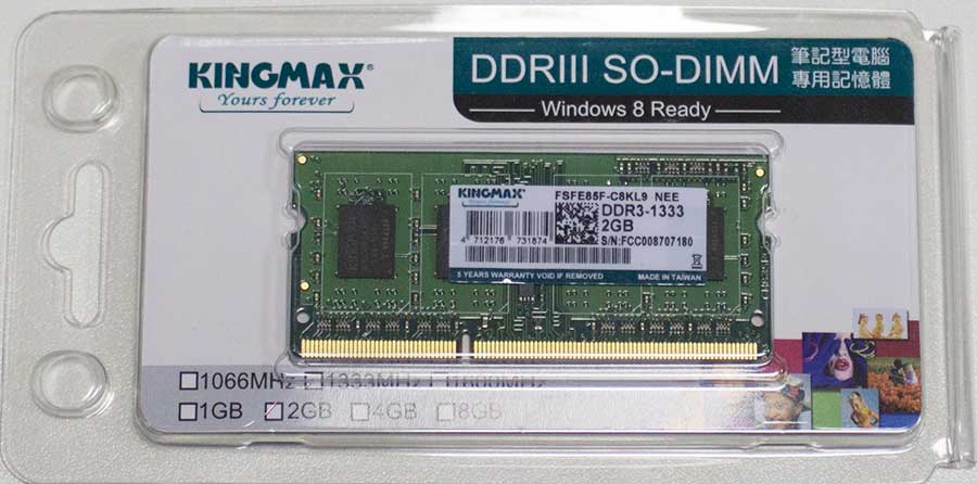 Купить модуль памяти KINGMAX DDR3- 2Гб, 1333, SO-DIMM, Ret
