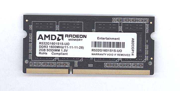 Купить модуль памяти AMD DDR3- 2Гб, 1600 SO-DIMM