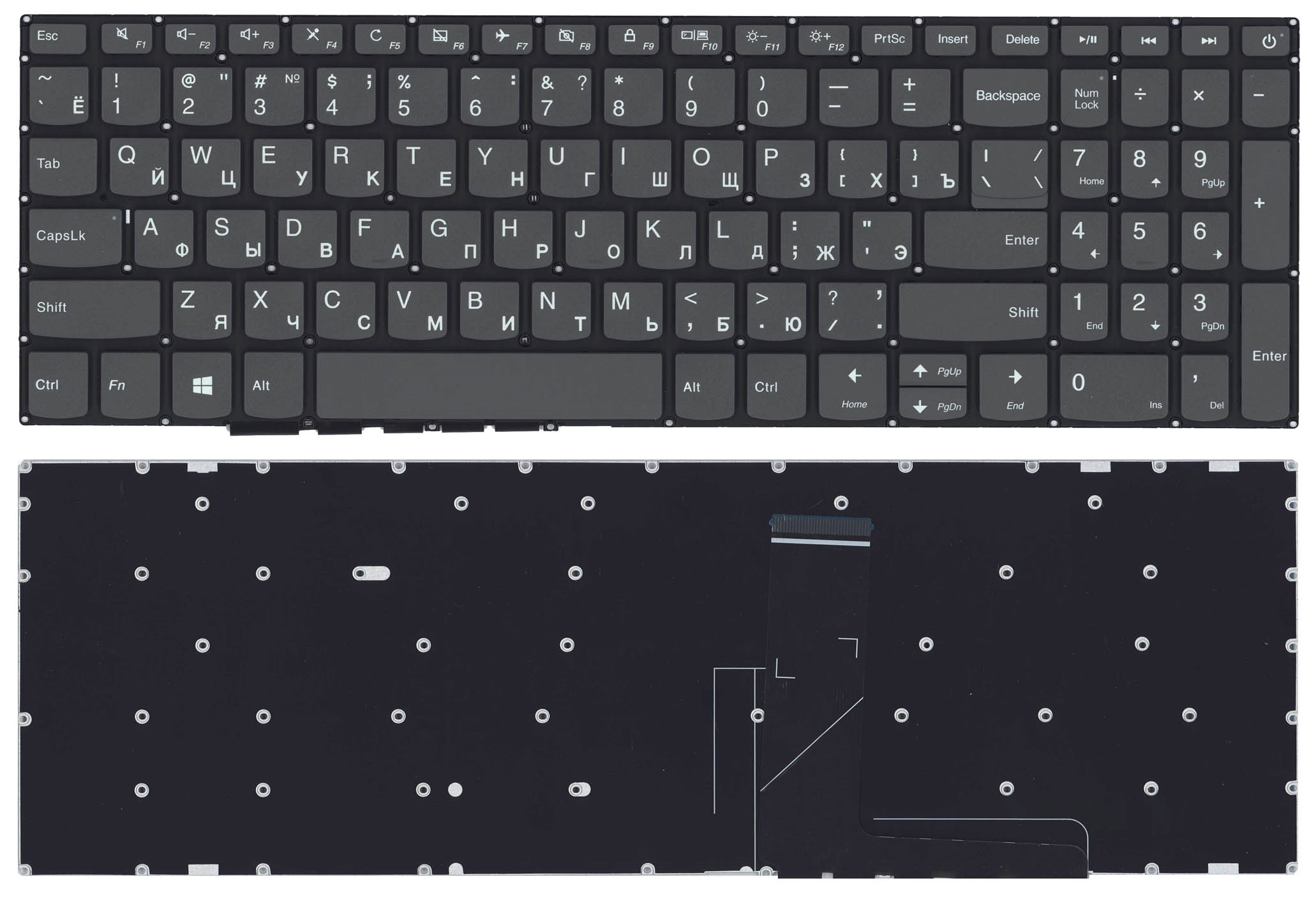 Купить клавиатура для ноутбука Lenovo IdeaPad 320-15ABR 520-15IKB черная