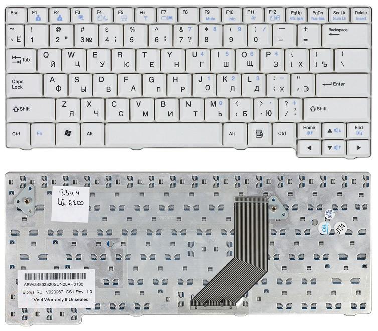 Купить клавиатура для ноутбука LG E200 E300 белая