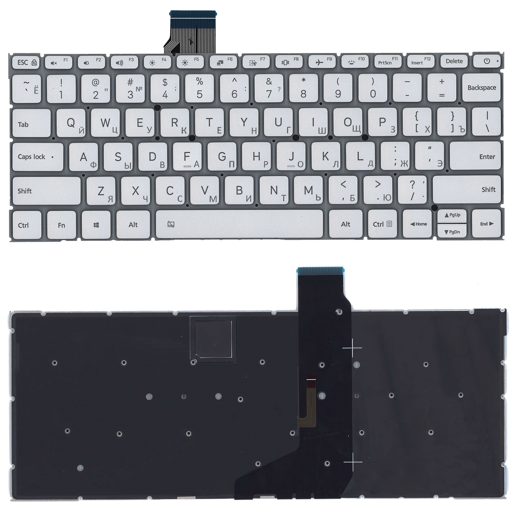 Купить клавиатура для ноутбука Xiaomi Mi Air 12.5 серебристая с подсветкой
