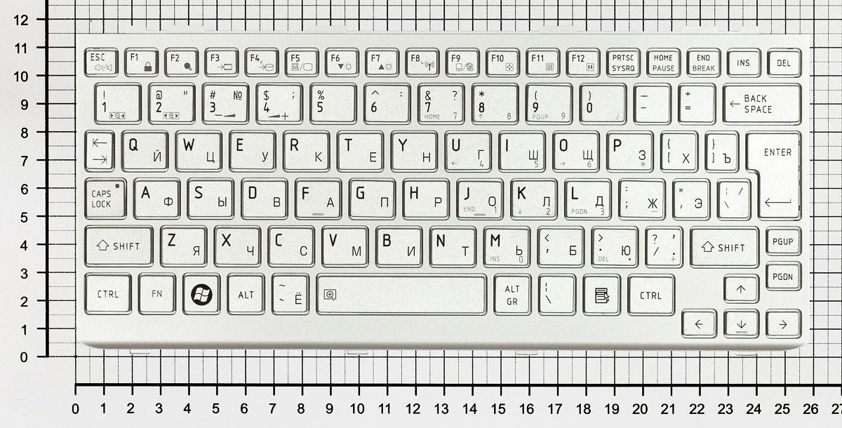 Купить клавиатура для ноутбука Toshiba mini NB200 NB300 NB305 серебристая