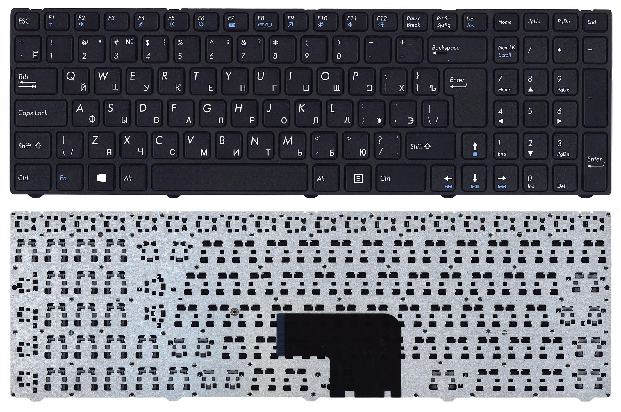 Купить клавиатура для ноутбука DNS Pegatron C15 C17 черная с рамкой