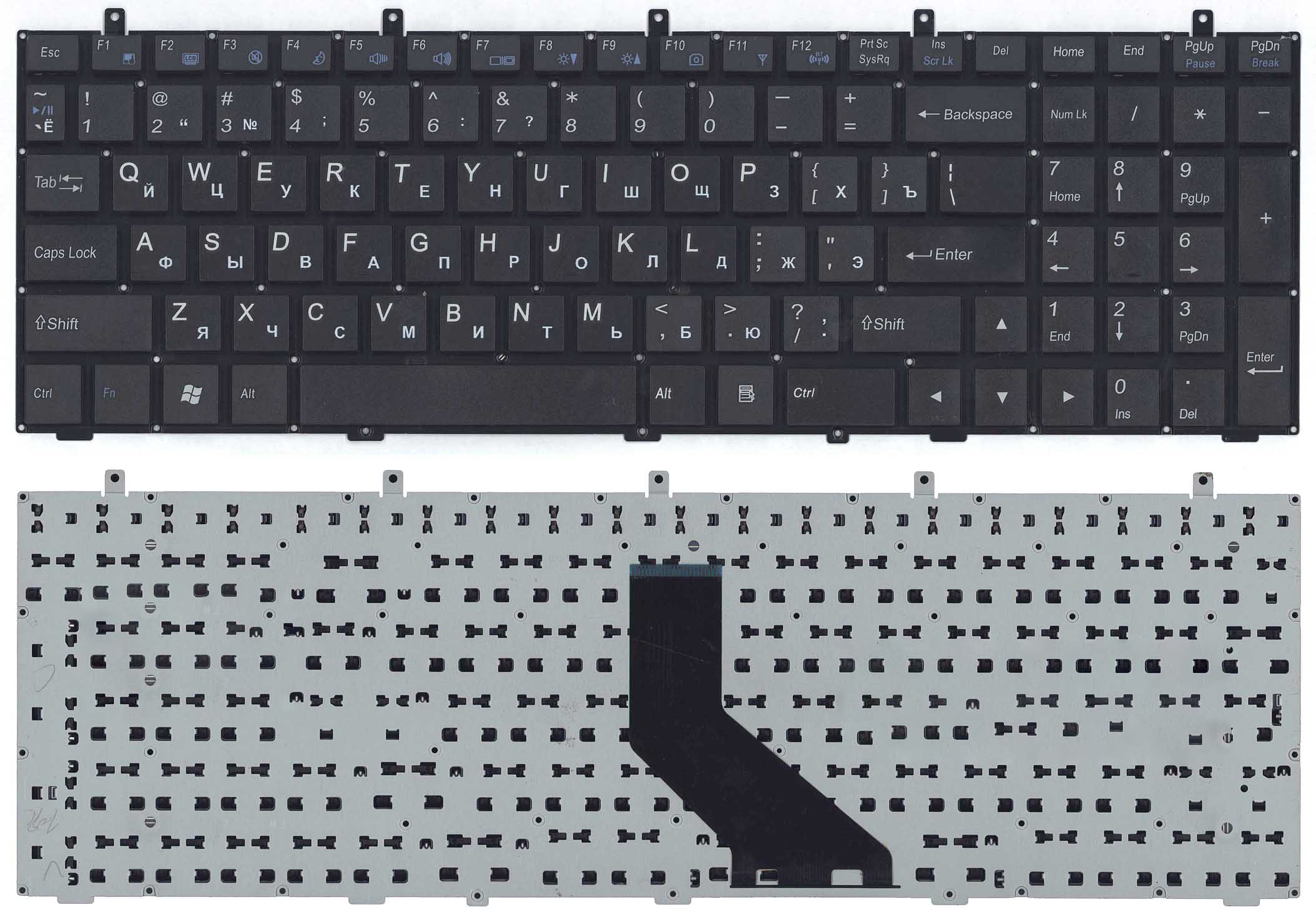 Купить клавиатура для ноутбука DNS 0170720 Clevo W350 w370 черная (плоский ENTER)