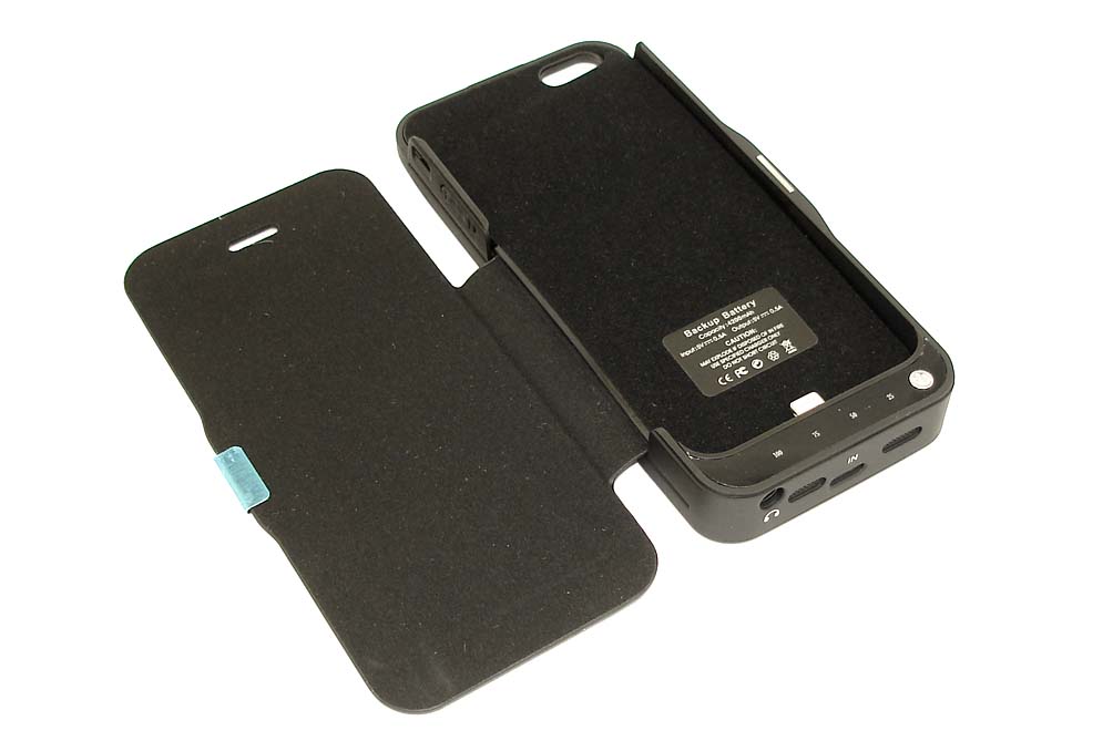 Купить аккумулятор/чехол для Apple iPhone 5/5S 4200 mAh черный leather cover