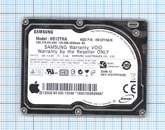 Купить жесткий диск 1.8" ZIF для Samsung HS12YHA 120Гб, PATA-ZIF