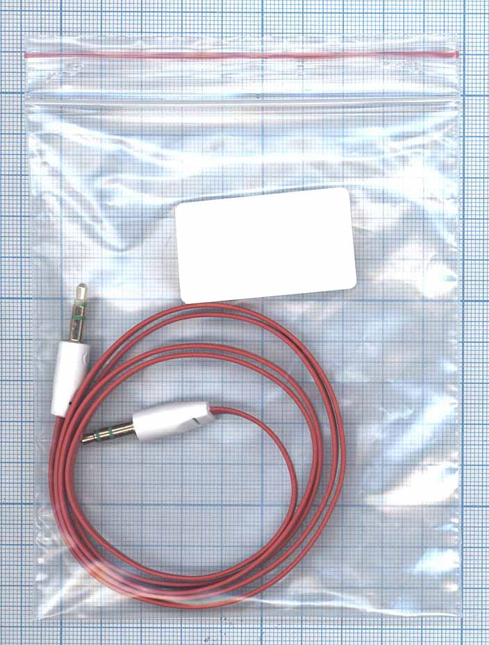 Купить аудио кабель Jack 3.5 - Jack 3.5, 1м (плоский кабель) красный