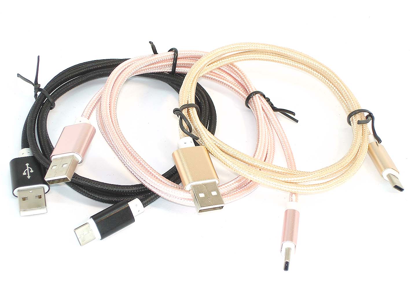 Купить кабель для зарядки и синхронизации USB Type-C/USB 2.0 в оплетке (1 м) (2,4A) braided Black