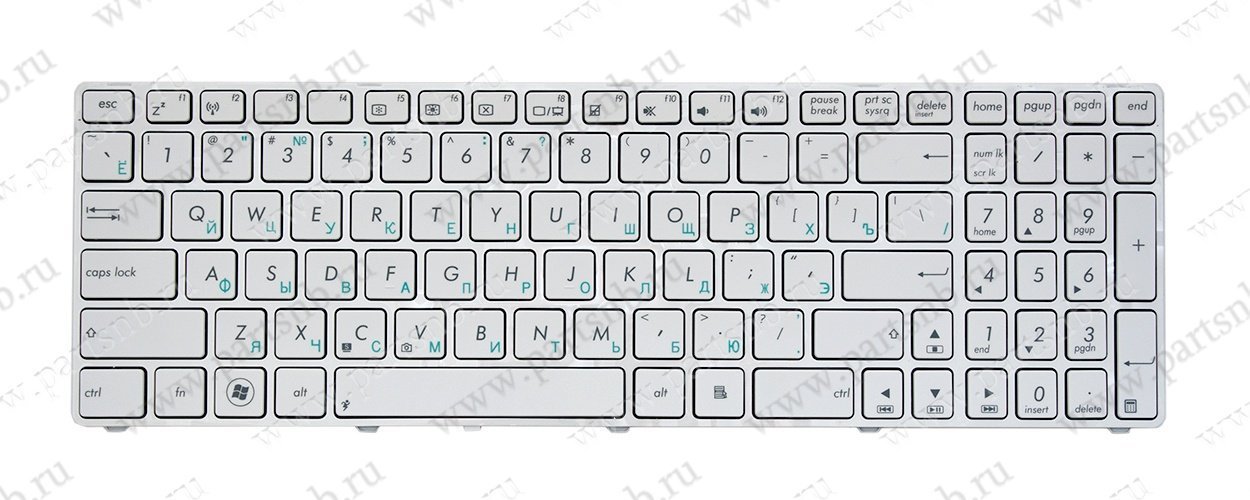 Купить клавиатура для ноутбука Asus K53SC  с рамкой белая