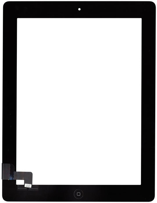 Купить сенсорное стекло (тачскрин) для iPad 2 (A1395, A1396, A1397) черное с кнопкой OEM