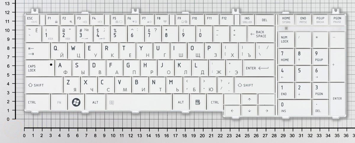 Купить клавиатура для ноутбука Toshiba Satellite C650 C660 L650 L670 L750 L750D белая