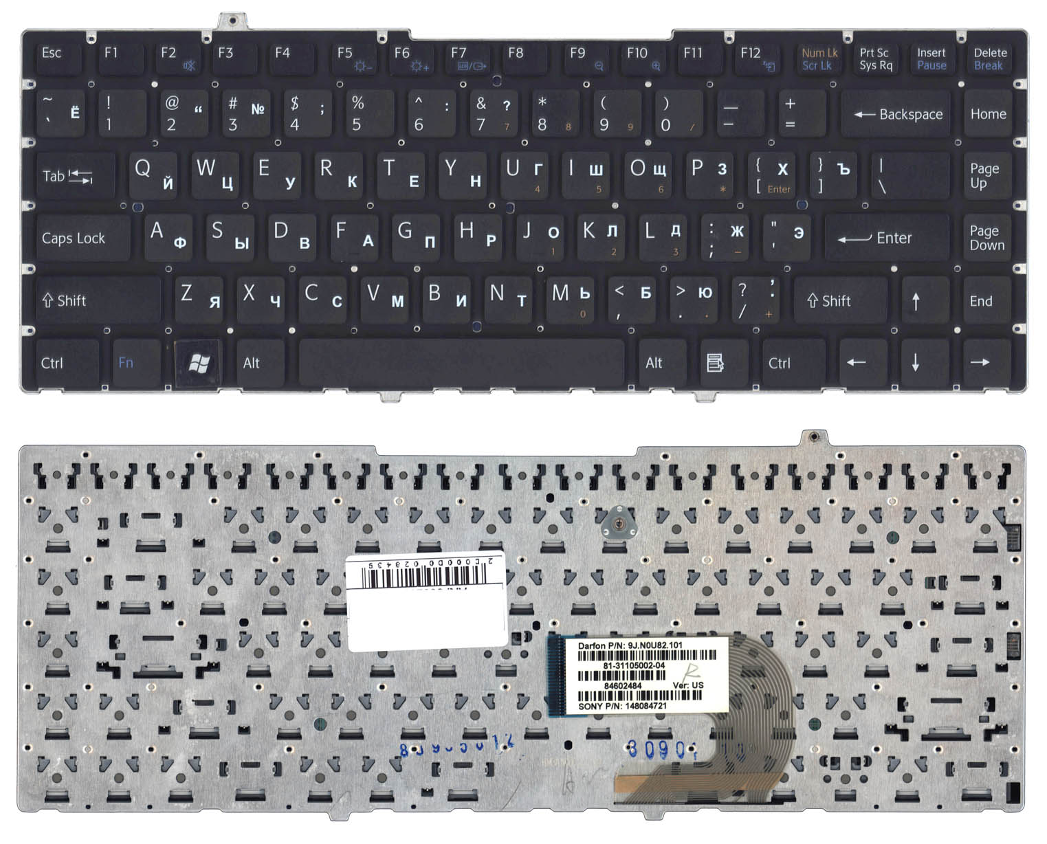 Купить клавиатура для ноутбука Sony Vaio VGN-FW черная