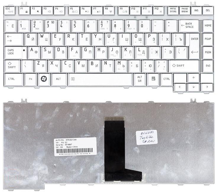 Купить клавиатура для ноутбука Toshiba Satellite A200 A210 A300 M300 L300 M500 M505 серебристая