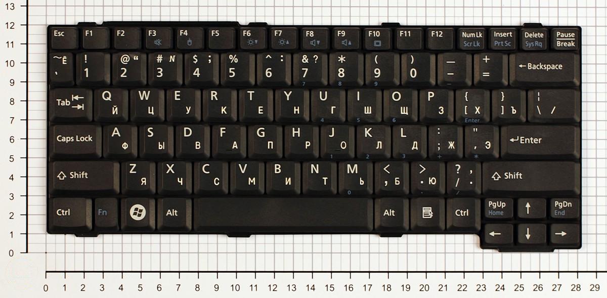 Купить клавиатура для ноутбука Fujitsu-Siemens LifeBook L1010 черная