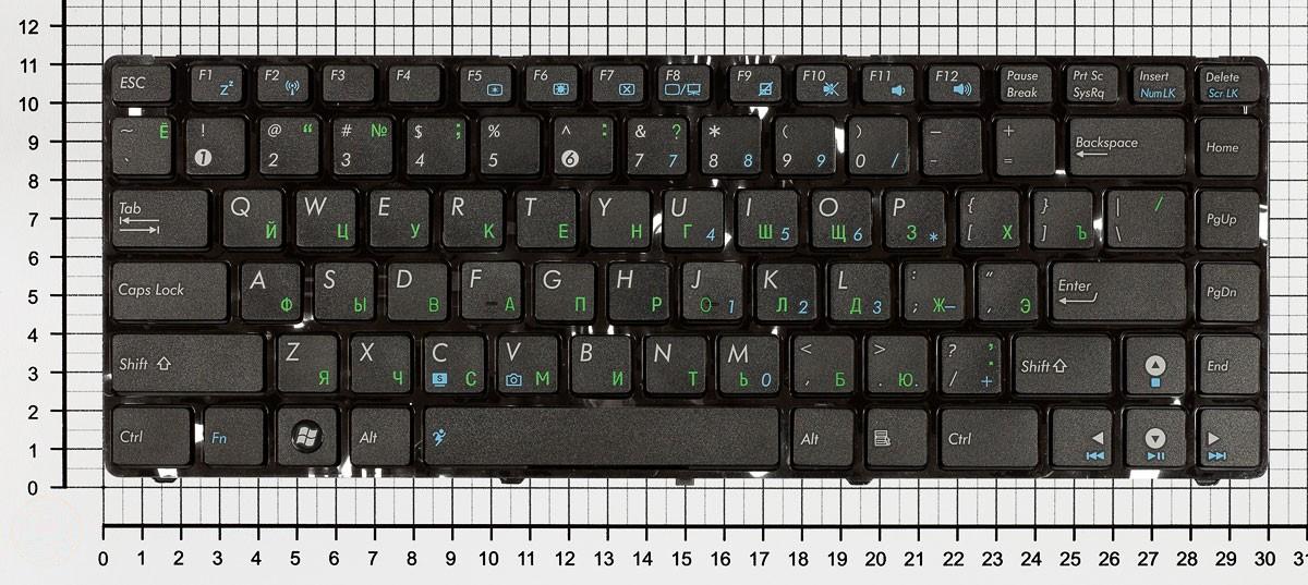Купить клавиатура для ноутбука Asus UL30 K42 K43 X42 U41 черная с рамкой