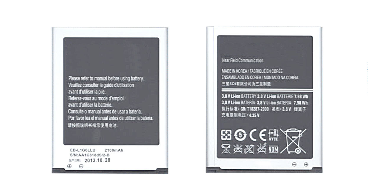 Купить аккумуляторная батарея EB-L1G6LLU для Samsung Galaxy S3 I9300  3.8 V 7.98Wh