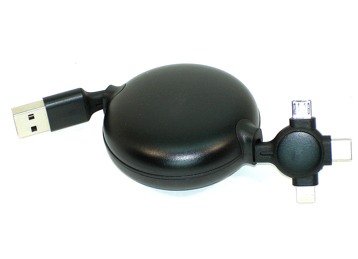 Купить кабель Baseus Little Octopus 3-in-1 Lightning+USB-C+micro-USB (1 метр) чёрный