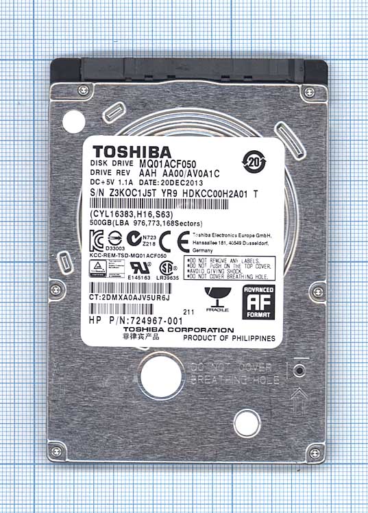 Купить жесткий диск для Toshiba 2.5", 500GB, SATA II