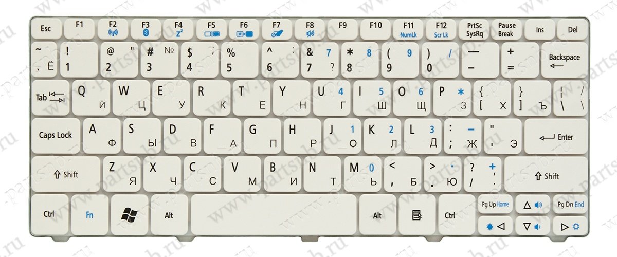 Купить клавиатура для ноутбука Acer NSK-AS50R  белая
