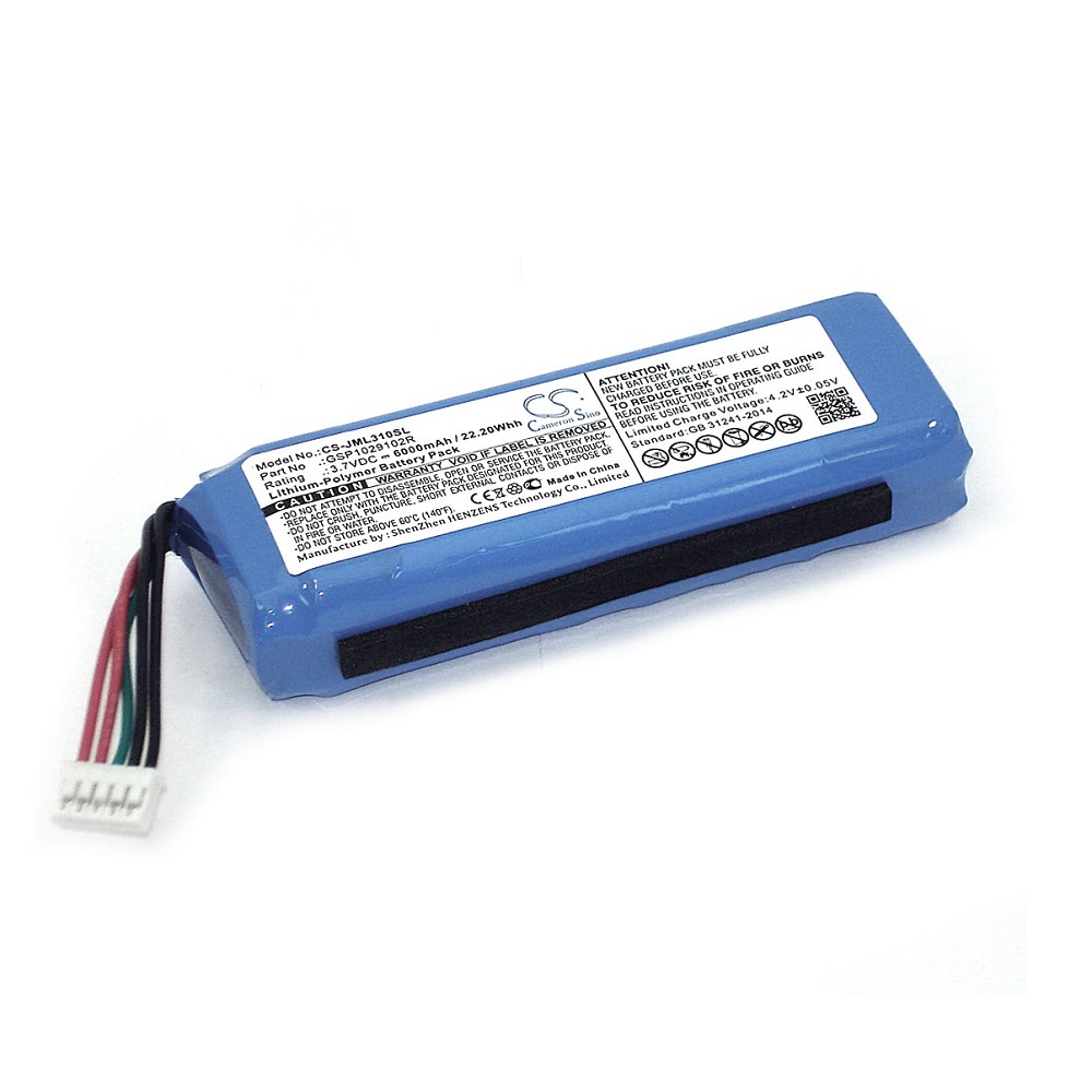 Купить аккумуляторная батарея CameronSino CS-JML310SL для JBL Charge 2  3.7V  6000mAh  22.20Wh