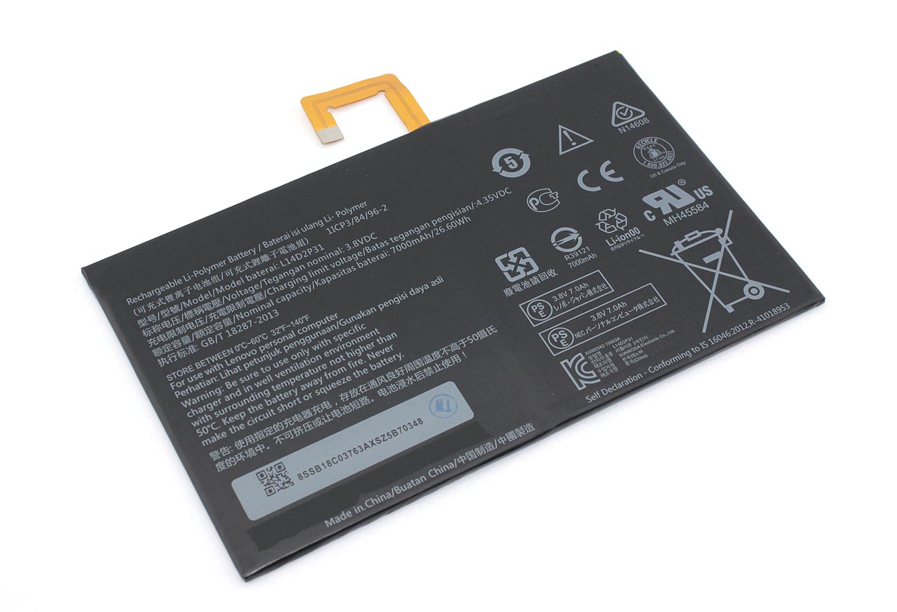 Купить аккумуляторная батарея для планшета Lenovo Tab 2 A10-30 (l14d2p31) 3.8V 7000mAh