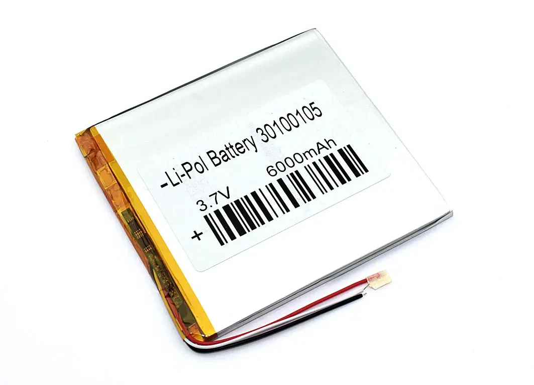 Аккумулятор Li-Pol (батарея) 3*100*105мм 3pin 3.7V/6000mAh (1)