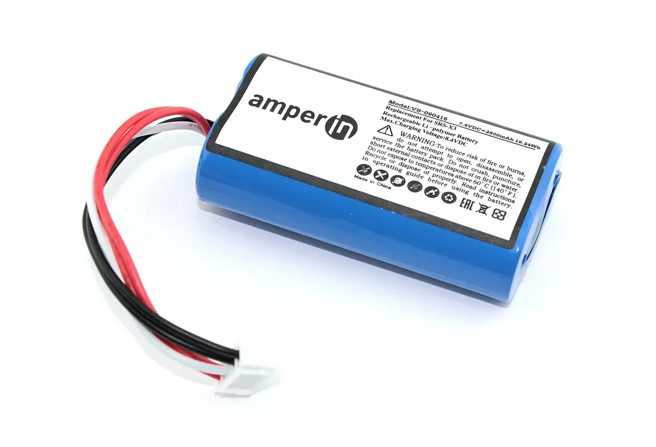 Аккумуляторная батарея Amperin для Sony SRS-X3 7.4V 2600mAh 19.24Wh (1)