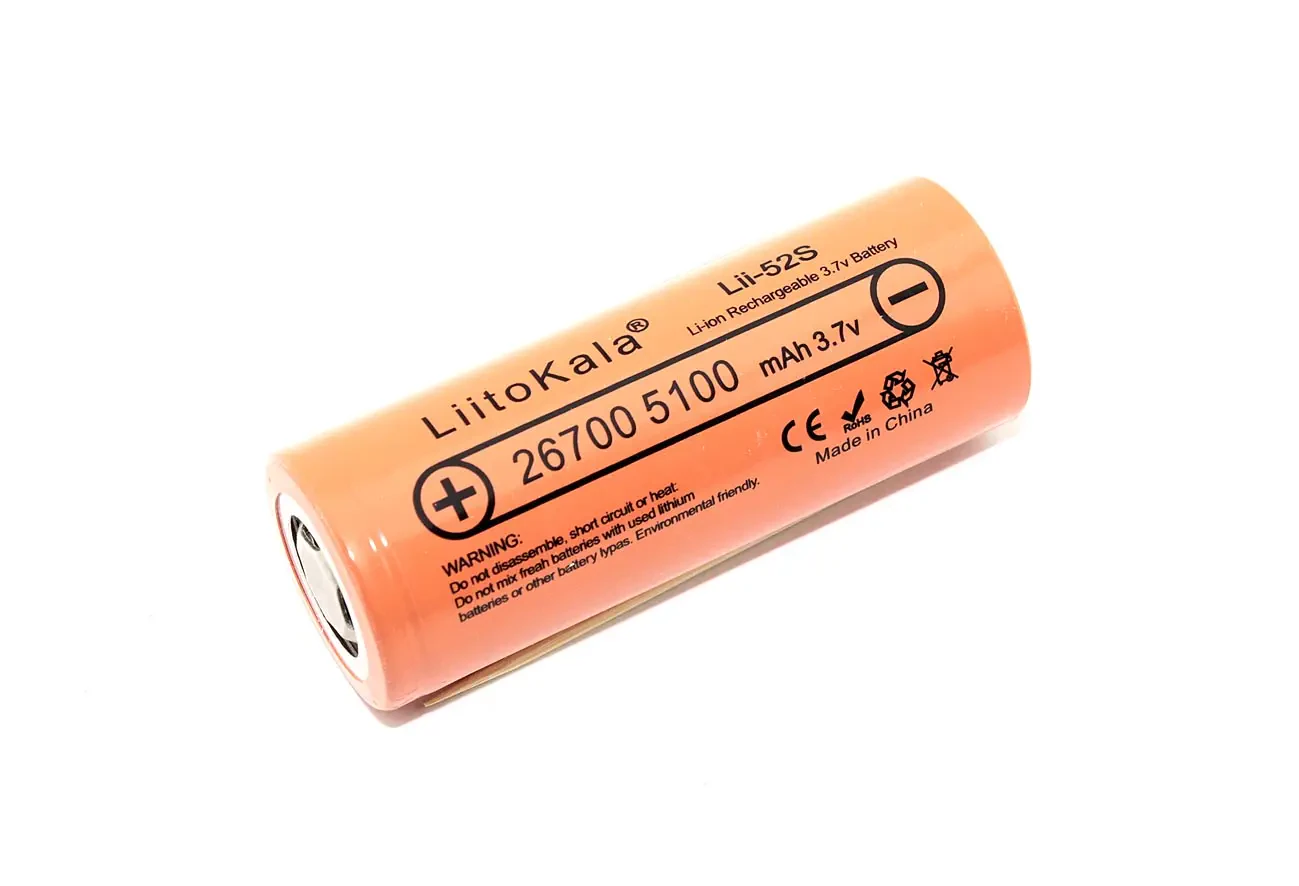 Аккумулятор типа 26700 Li-Ion LiitoKala Lii-52S 5100mAh, 3.7V (1)