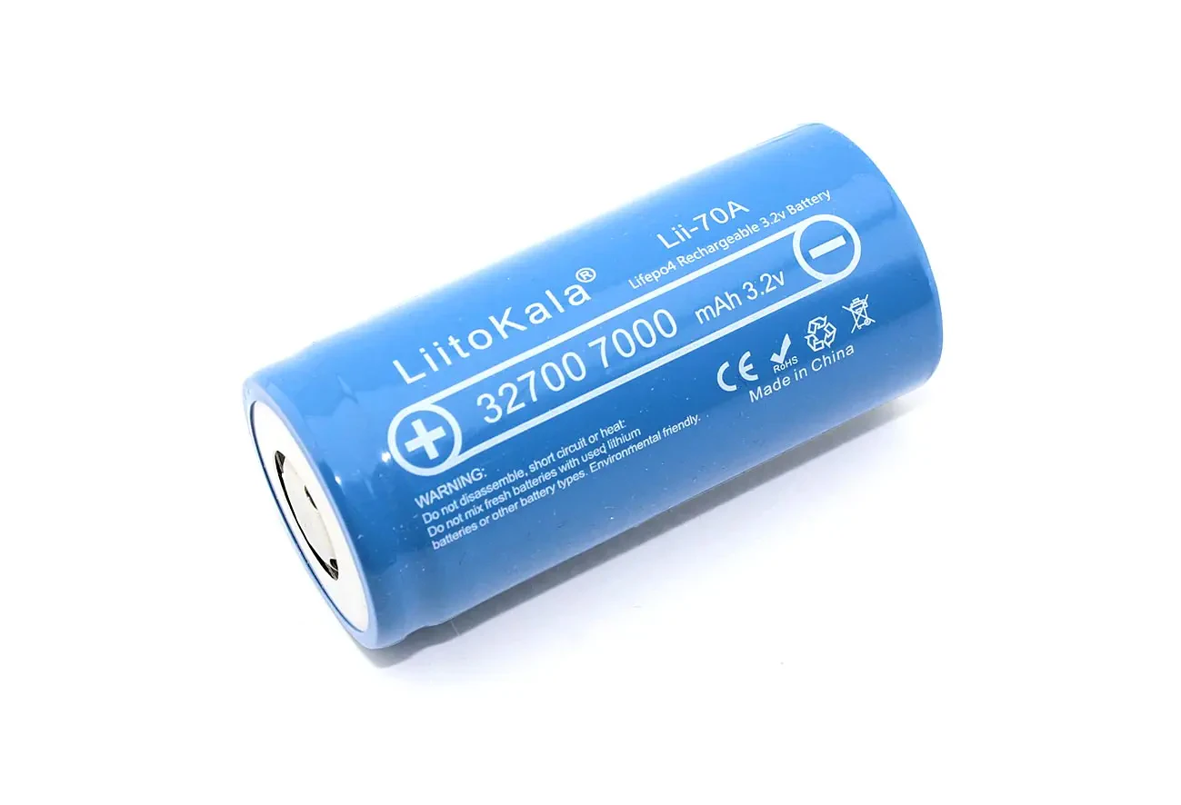 Аккумулятор типа 32700 LiitoKala Lii-70A высокотоковый LiFePO4 3.2V, 7000mAh (1)