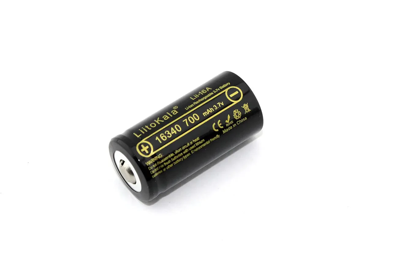 Аккумулятор типа 16340 Li-Ion LiitoKala (CR123A) 700mAh, 3.7V (1)