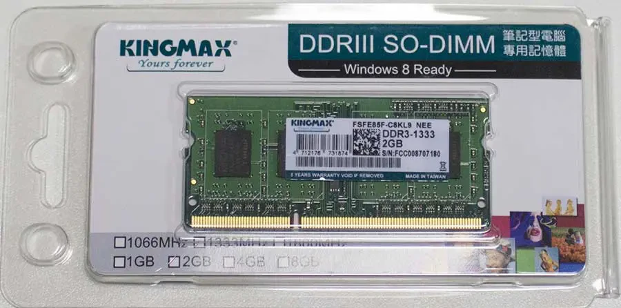 Модуль памяти KINGMAX DDR3- 2Гб, 1333, SO-DIMM, Ret (1)