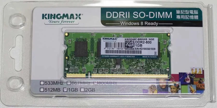 Модуль памяти KINGMAX DDR2- 1Гб, 800, SO-DIMM, Ret (1)