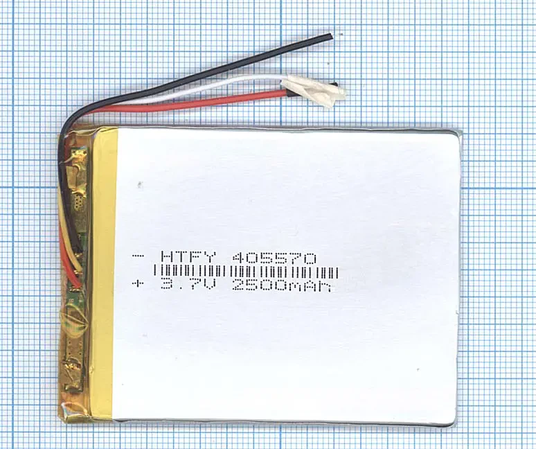 Аккумулятор Li-Pol (батарея) 4*55*70мм 3pin 3.7V/2500mAh (1)