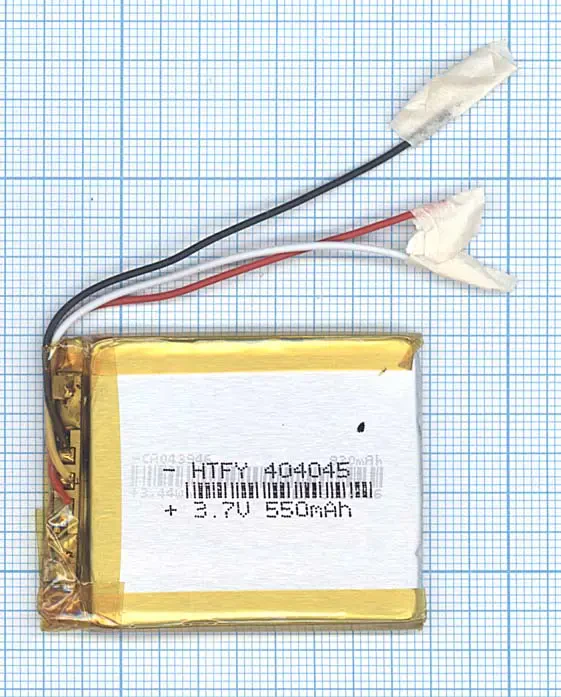 Аккумулятор Li-Pol (батарея) 4*40*45мм 3pin 3.7V/550mAh (1)