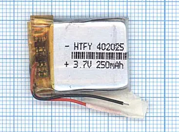 Аккумулятор Li-Pol (батарея) 4*20*25мм 2pin 3.7V/250mAh (1)