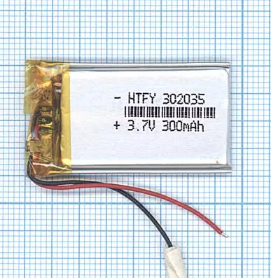 Аккумулятор Li-Pol (батарея) 3*20*35мм 2pin 3.7V/300mAh (1)